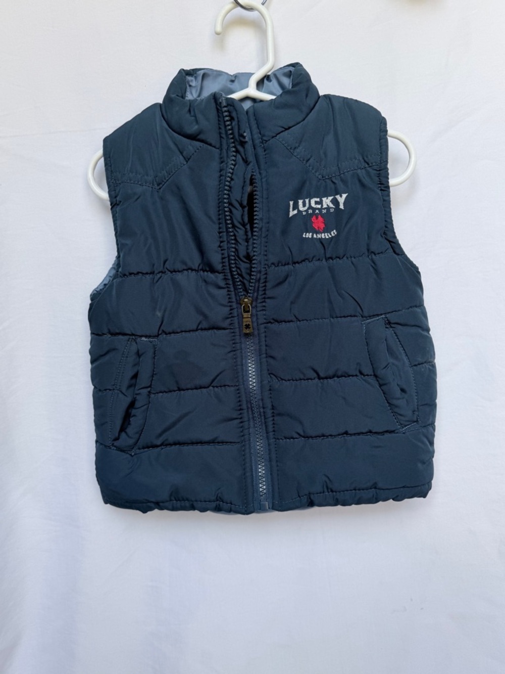 Lucky Brand Navy Blue Quilted Puffer Vest